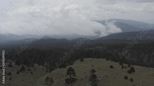 mountains in the fog