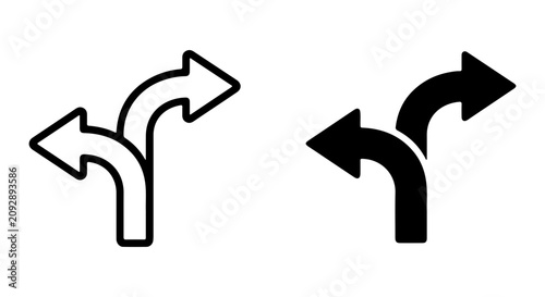 Konstfotografi Choice, Crossroads, Decision, Divergence, Two Paths, Left and Right Arrows, Vect
