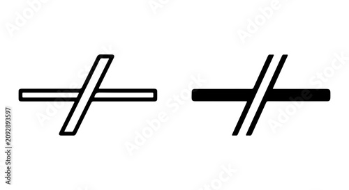 Фотография Crossed Out Line Symbol, Not Equal Sign Vector Icons, Simple Geometric Shapes