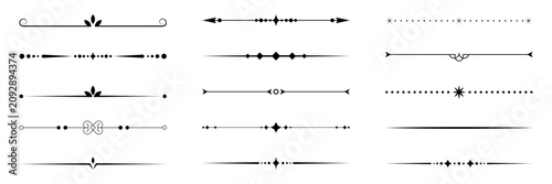 Vintage decorative lines. text dividers. Line border separators Vintage dividers. Vector illustration