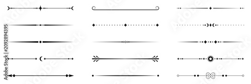 Set of Vintage decorative lines. text dividers. Line border. Line separators, Borders, Vintage dividers, Underline elements. Vector illustration