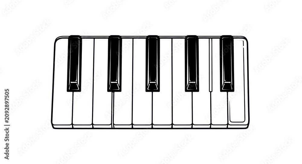 Fototapeta premium Piano Keyboard Instrument Music Notes.
