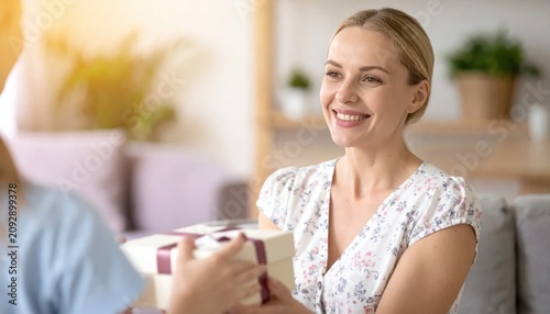 Woman enjoying coffee with a friend.