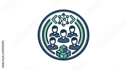 Bild auf Leinwand Business Team Collaboration Concept Logo Design.