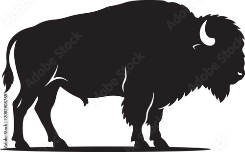 Quadro em tela American Bison Silhouette Vector Illustration
