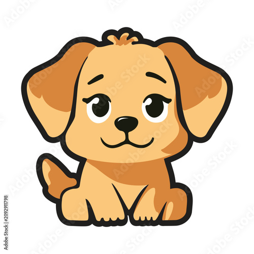 Foto Cute beagle puppy character with a sarcastic smirk and raised eyebrow, flat vector illustration isolated on white background