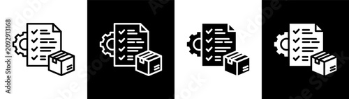 Photos inventory management white icon set design