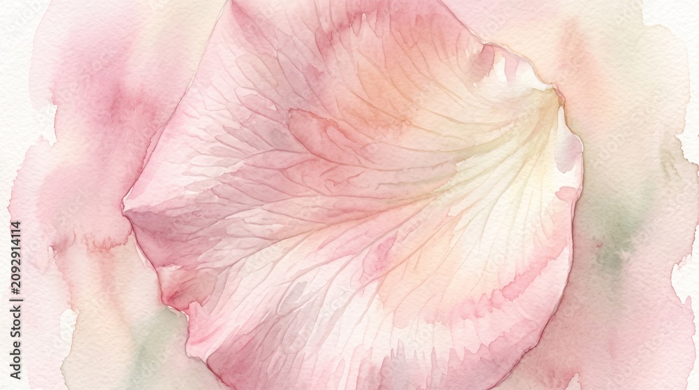 Fototapeta premium Soft pink watercolor petal background featuring delicate botanical textures with pastel hues and artistic light strokes for elegant floral design compositions in high resolution artistic print media
