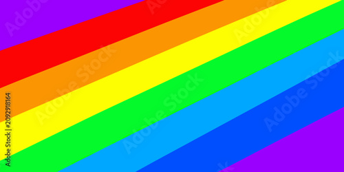 Bild auf Leinwand Rainbow geometric design colorful diagonal stripes on a white background