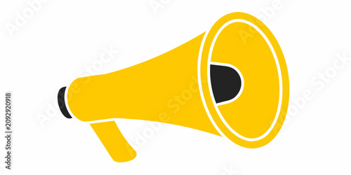 Photos Yellow Megaphone Illustration With White Outline On White Background