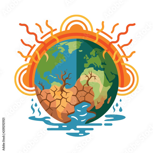 Earth Climate Change Illustration
