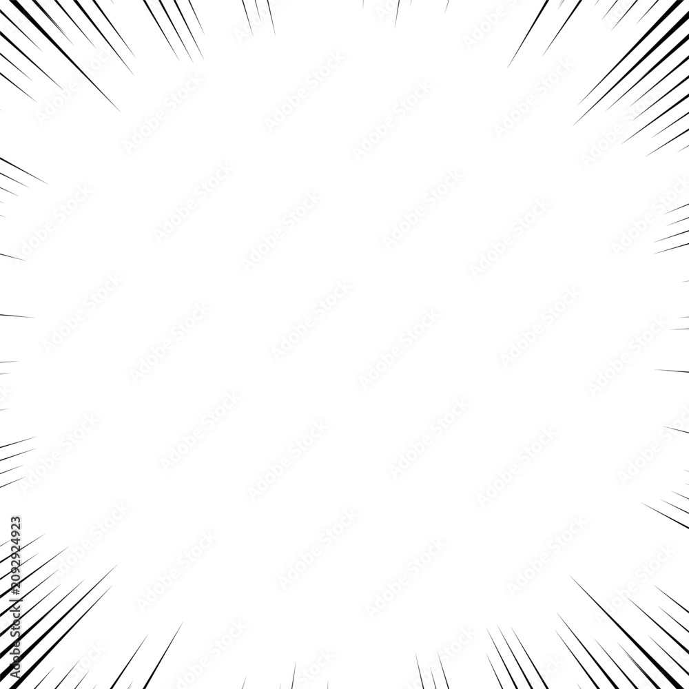 Fotografie Explosive Comic Burst Frame with Radial Shrapnel Lines