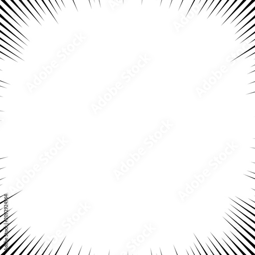 Foto Explosive Comic Burst Frame with Spiky Black Radial Edges