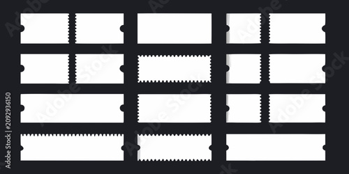 Fotografía set of blank white ticket stubs and coupons with perforated edges tickets stub c