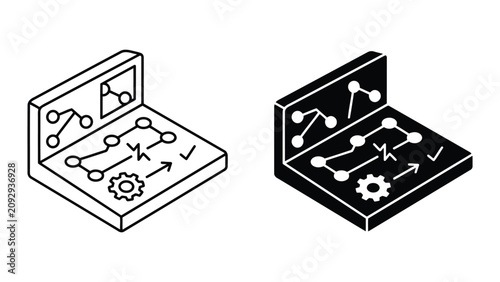 Business process optimization isometric icon set with optimization, workflow