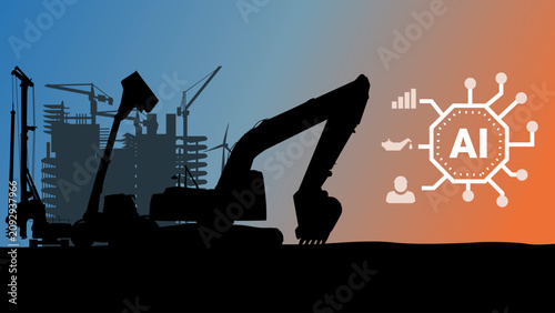 Slika na platnu Battery electric powered heavy equipment