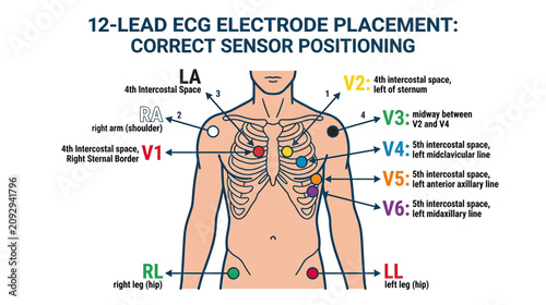 12-Lead ECG Electrode Placement Guide: Correct Sensor Positioning for Medical Diagnosis