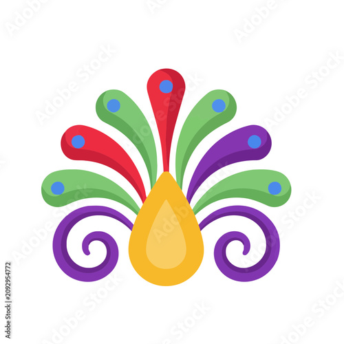 Abstract Colorful Peacock Feather Design
