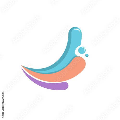 Abstract colorful shapes with bubbles