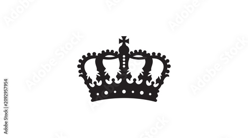Canvastavla Black crown silhouette against a white background silhouette