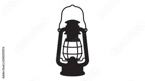 Foto Vintage Oil Lamp Silhouette Against White Background
