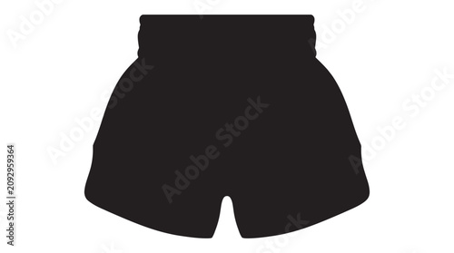 Obraz na plátně Black Shorts Silhouette On White Background Minimalist Fashion Illustration Silh