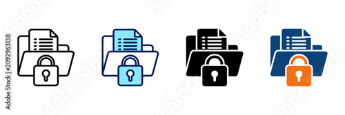 Secure File Multistyle Icon Set