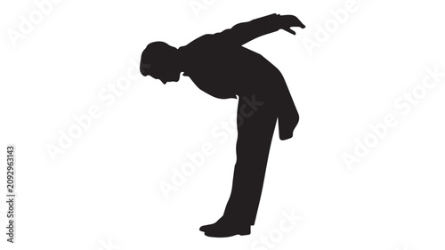 Quadro su tela Silhouette of a man bowing respectfully
