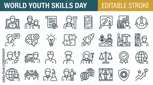 World Youth Skills Day icons