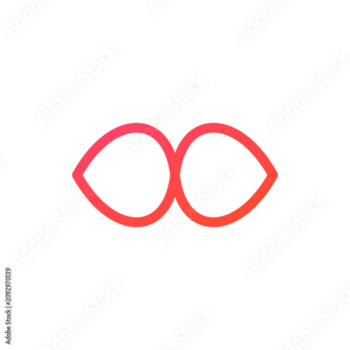 Abstract Infinity Symbol Illustration with Red Line Art on White Background
