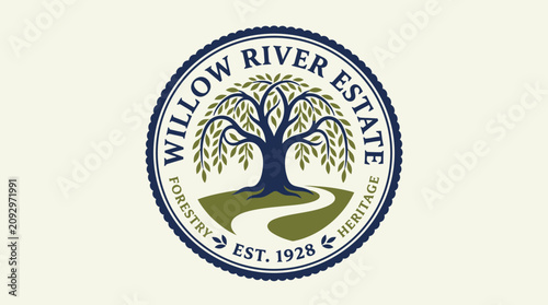 A serene landscape with a tree and a winding path at Willow River Estate