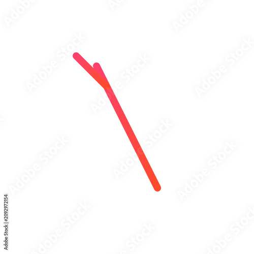 Close-up of Makeup Brush with Red Handle on White Background