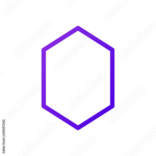 Close-up of a Purple Hexagon Shape on White Background with Clean Design