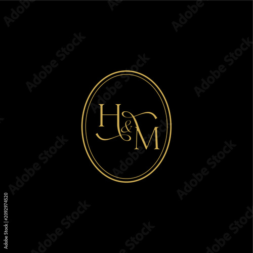 wedding curvy elegant initial monogram minimalist luxury concept MH feminine line style design letter