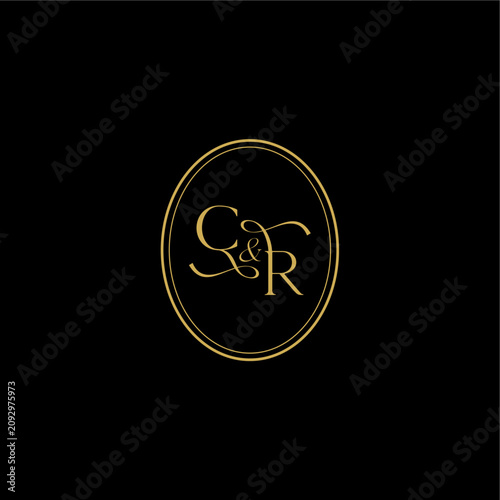 wedding curvy elegant initial monogram minimalist luxury concept RC feminine line style design letter