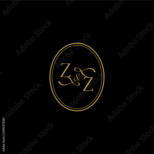 ZZ letter minimalist luxury concept feminine line style design wedding curvy elegant initial monogram