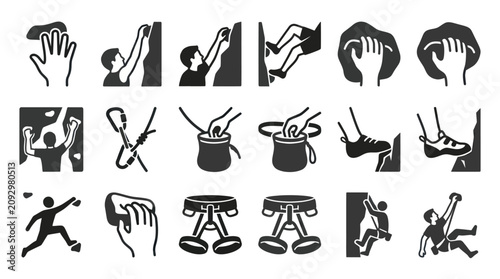 Foto Black silhouette hand and body icons.