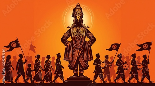 Radiant Vitthal Vitthala Vithu Mauli Pandurang Vithoba Rakhumai Ashadhi Kartiki Kamika Putrada Rama Papankusha Aja Ekadashi Celebration Illustration