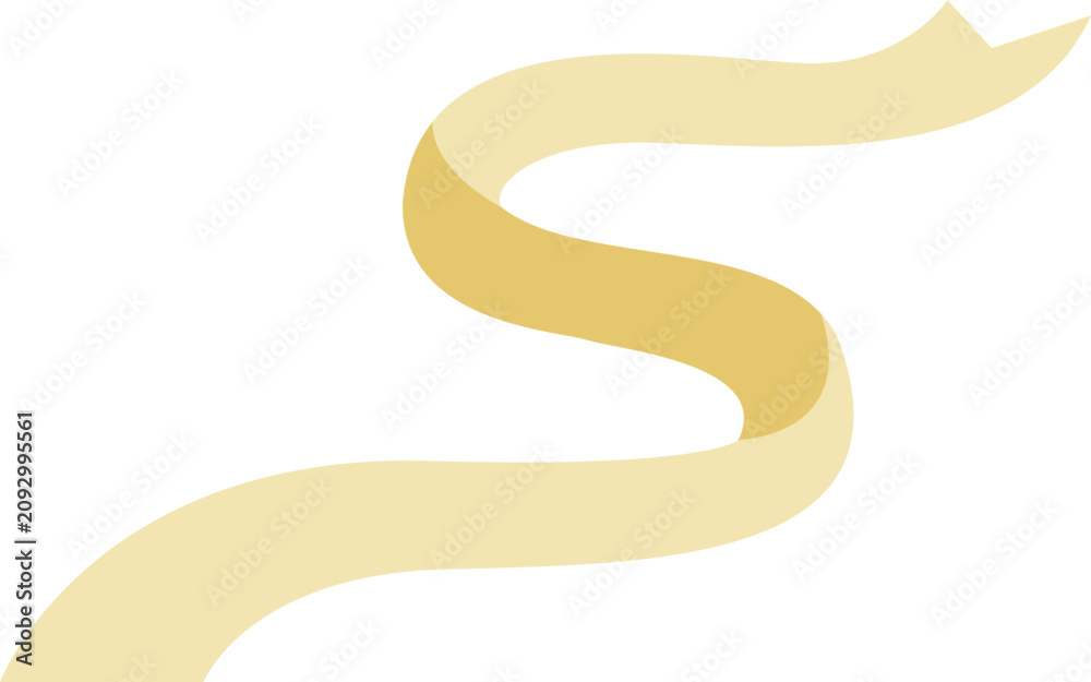 Fototapeta premium Luxury Golden Wavy Ribbon Elegant Metallic Gold Curved Banner Elements