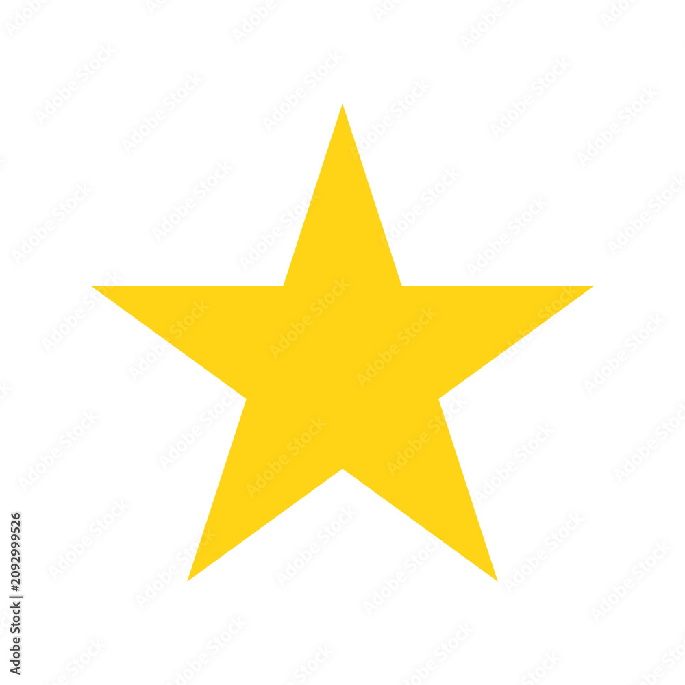 Fototapeta premium Bright yellow star icon vector flat graphic