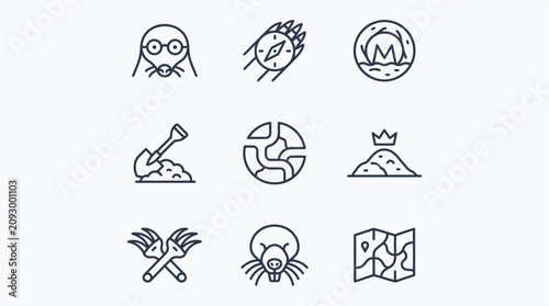 Bild auf Leinwand Various food icons line drawings.