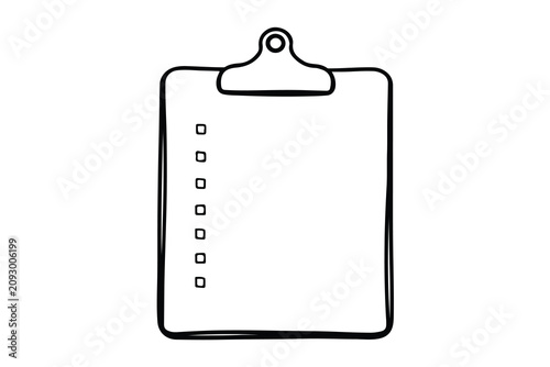 Checklist document icon continuous one line outline illustration
