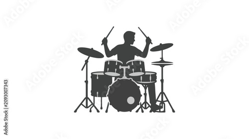 Konstfotografi Drummer playing a drum kit instrument.