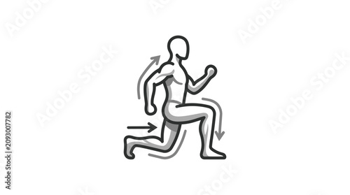 Schilderij op canvas Man running in motion illustration.
