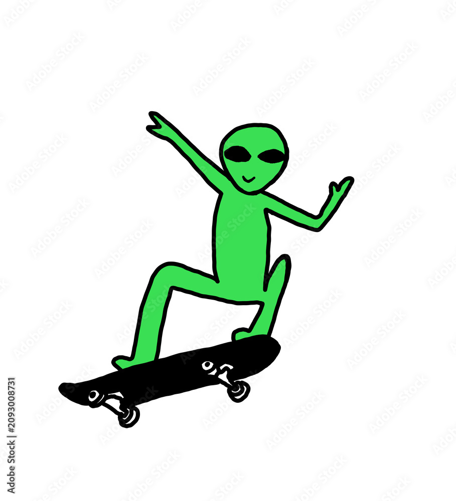 Naklejka premium 3d render of a skateboarder jumping