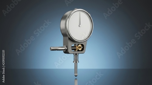 Obraz w ramie Plunger indicator 3D render linear displacement instrument engineered for dimensional verification alignment tasks and workshop inspection
