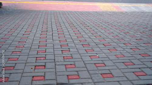 Fotografie Decorative Interlocking Pavement Pattern in Urban Area