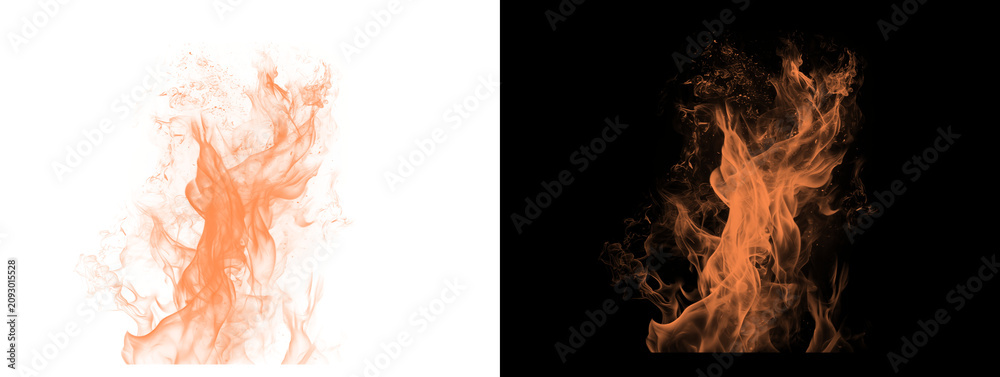Fototapeta premium Glowing Orange Golden Smoke Burst on Contrasting Backgrounds
