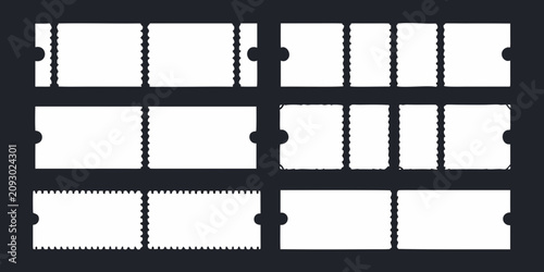 Tableau sur toile set of blank white ticket stubs and coupons with perforated edges tickets coupon