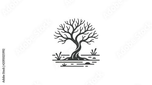 Photos Leafless tree standing alone outdoors.